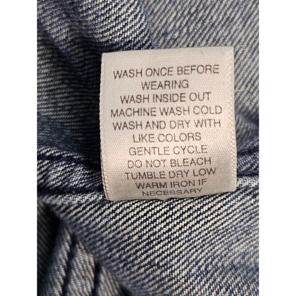 Christopher & Banks‎ Womens Denim Jacket Embroidered Flowers Blue Size L - Picture 6 of 9
